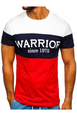 Pánské tričko s potiskem "WARRIOR" 100693 - červená,