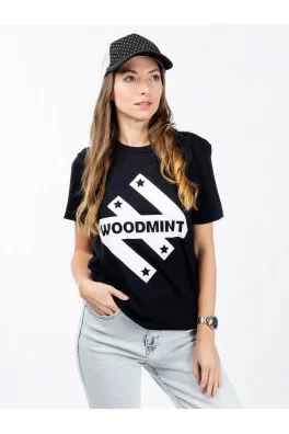 Dámské triko WOODMINT Stars & Stripes - černé