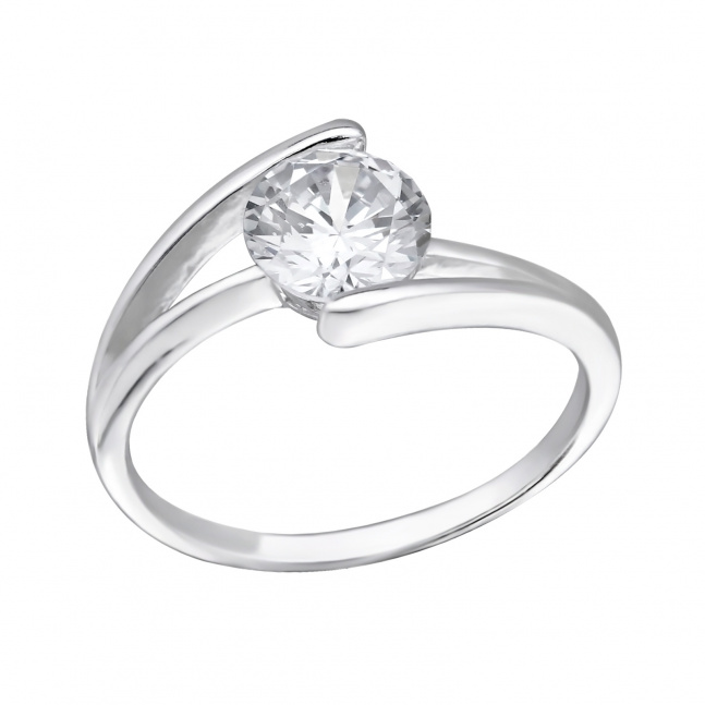 Stříbrný zásnubní prsten double ring 
