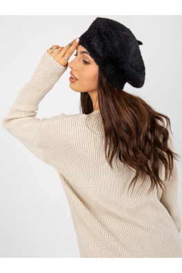 Czarna damska czapka zimowa beret