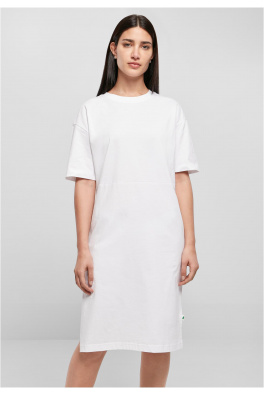 Ladies Organic Oversized Slit Tee Dress white