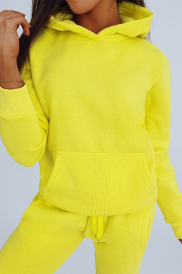 Yellow BASIC women's sweatshirt with hood BY0285