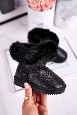 Children's snow boots warm with fur black Marella
