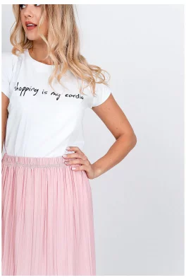 Dámské tričko s nápisem "Shopping is my cardio" - bílá,