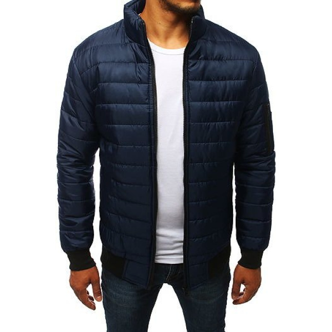 Navy blue men's quilted transitional jacket TX2822