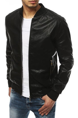 Black men's leather jacket TX3275
