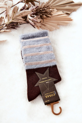 Women's Socks With Fur COSAS Brown and Grey