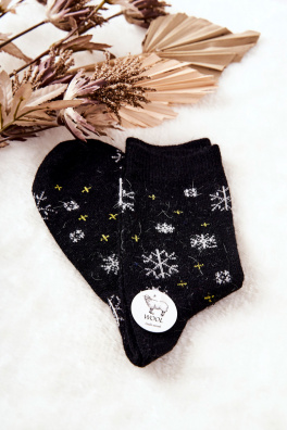 Vánoční ponožky Sněhové vločky Černé