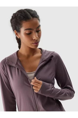 Dámská sportovní rychleschnoucí rozepínací mikina s kapucí 4F - hnědá