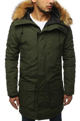 Green men's parka jacket TX2994