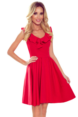 Dámské šaty z ozdobným výstřihem Numoco Pola 307-1 - červená
