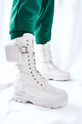 Platform Boots With Pouch White Issanti